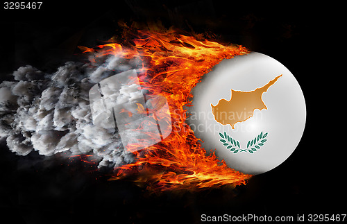 Image of Flag with a trail of fire and smoke - Cyprus
