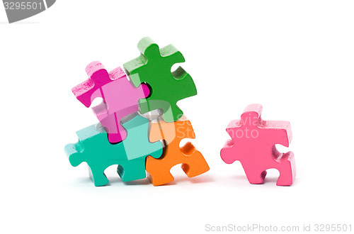 Image of Jigsaw puzzle pieces isolated