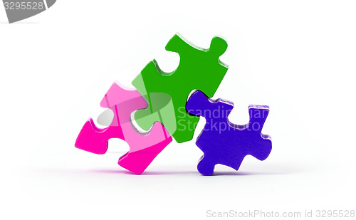 Image of Jigsaw puzzle pieces isolated