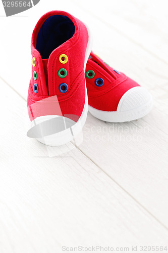 Image of red baby shoes