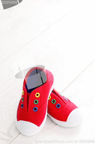Image of red baby shoes
