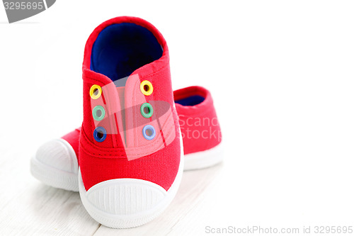 Image of red baby shoes