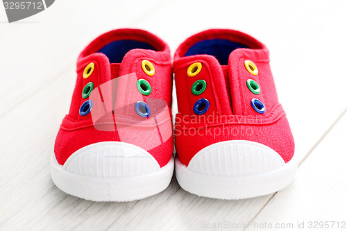 Image of red baby shoes