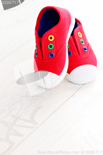 Image of red baby shoes