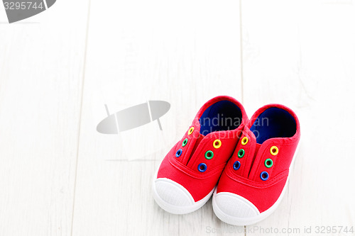 Image of red baby shoes