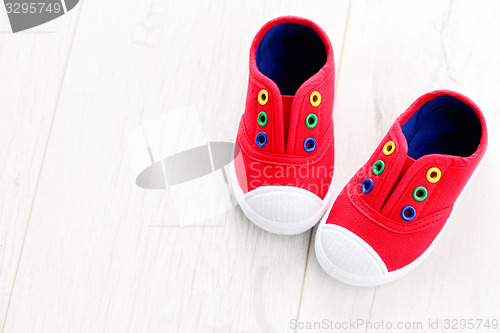 Image of red baby shoes