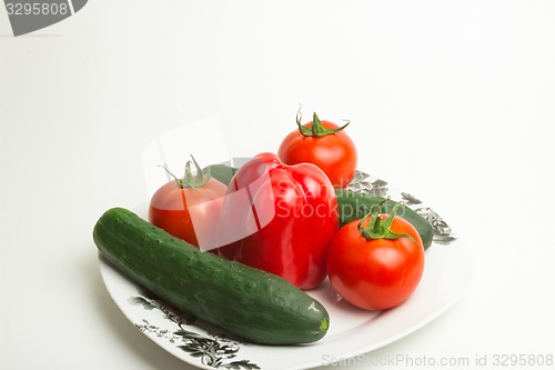 Image of Vegetables in a white plate   