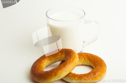 Image of Bagels with milk    