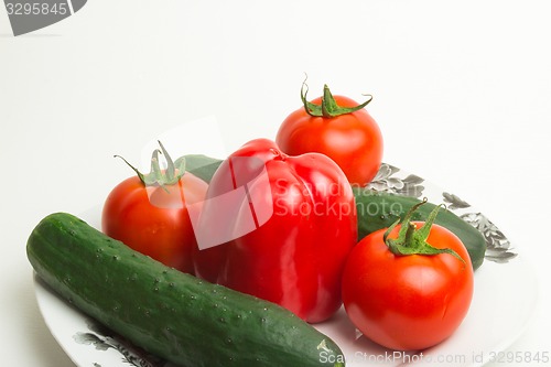 Image of Vegetables in a white plate   