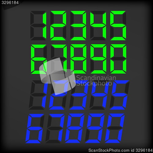 Image of Set of Digital Clock Numbers