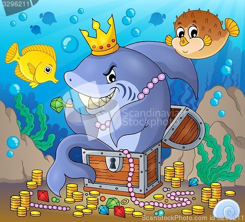 Image of Shark with treasure theme image 2