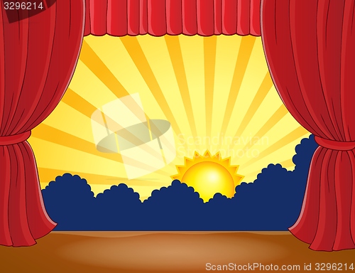 Image of Stage with abstract sun 6
