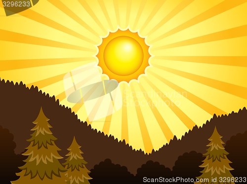 Image of Abstract sunny landscape theme 1