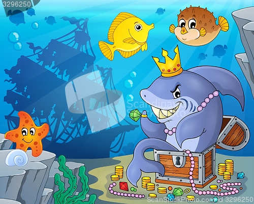 Image of Shark with treasure theme image 3