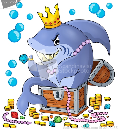 Image of Shark with treasure theme image 1