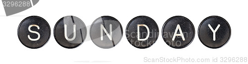 Image of Typewriter buttons, isolated - Sunday