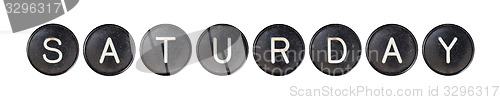 Image of Typewriter buttons, isolated - Saturday