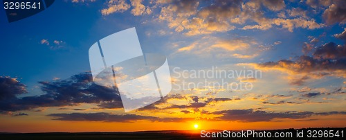 Image of Super high resolution colorful dramatic sunset panorama