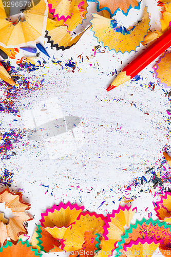 Image of pencil shavings and copy space