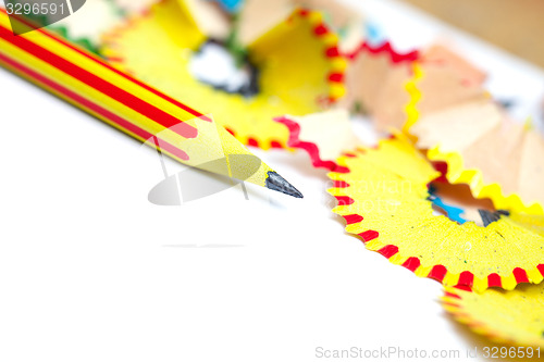 Image of tip of a striped pencil