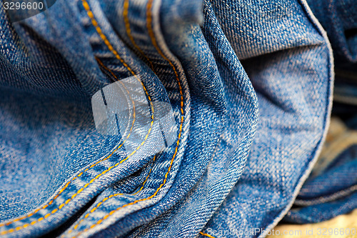 Image of blue jeans double seams