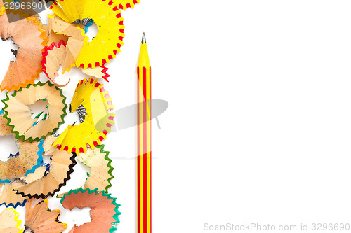 Image of striped red and yellow pencil