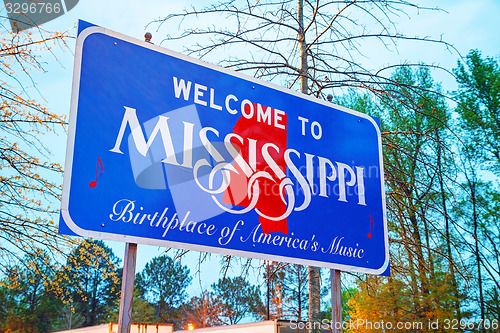 Image of Welcome to Mississippi sign