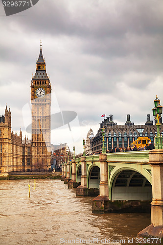 Image of Overview of London with the Elizabeth Tower