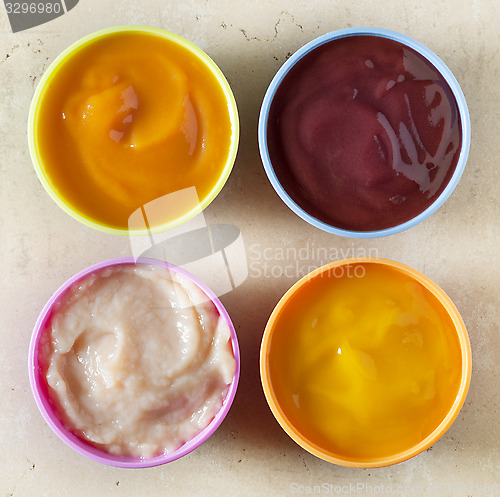 Image of various kinds of baby food