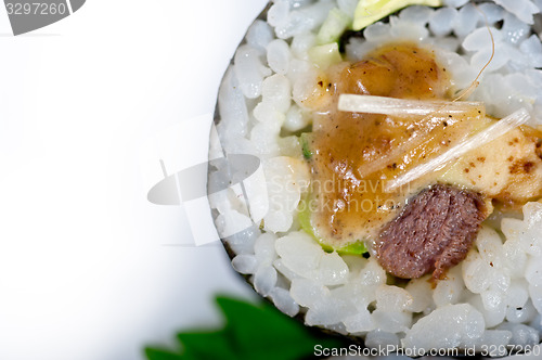 Image of fresh sushi choice combination assortment selection 