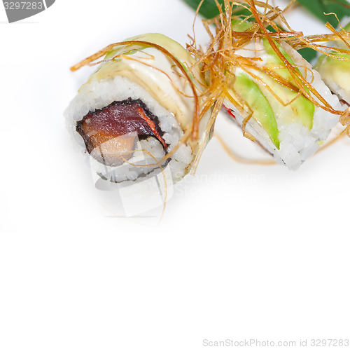 Image of fresh sushi choice combination assortment selection 