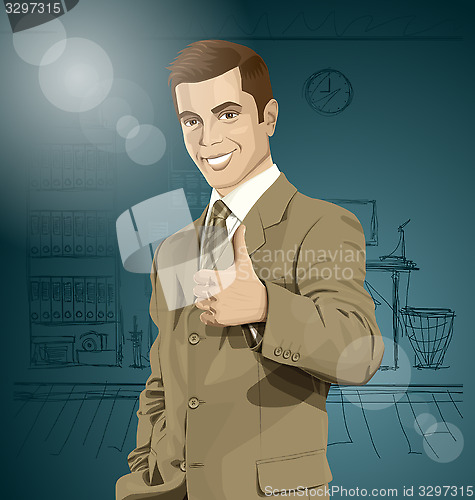 Image of Vector Business Man Shows Well Done