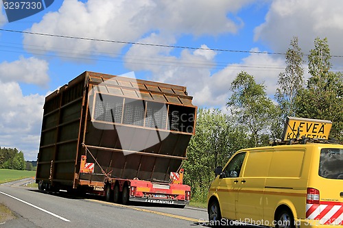 Image of Exceptional Load Transport along Highway