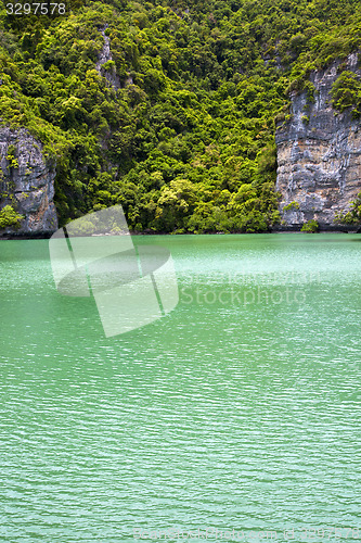 Image of  china sea thailand  of a green lagoon and water  