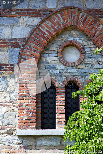 Image of  besnate cross church varese sunny day bush