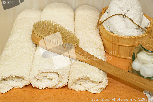 Image of Towels and bucket