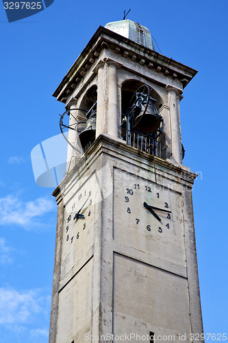 Image of cardano campo  old  tower bell sunny day 