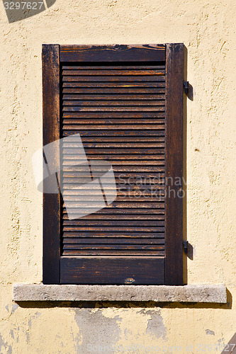 Image of  window  varese italy abstract      wood venetian blind  concret