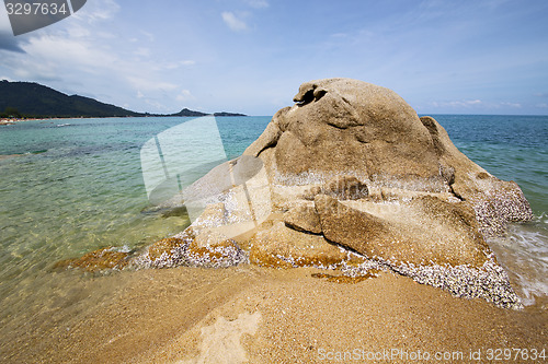 Image of   kho samui bay isle white  beach  south china sea