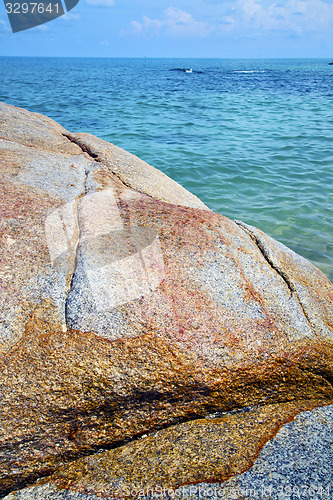 Image of thailand kho samui bay    rocks in asia and south china sea