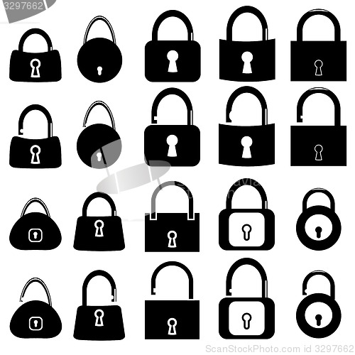 Image of Set of Locks Silhouettes 