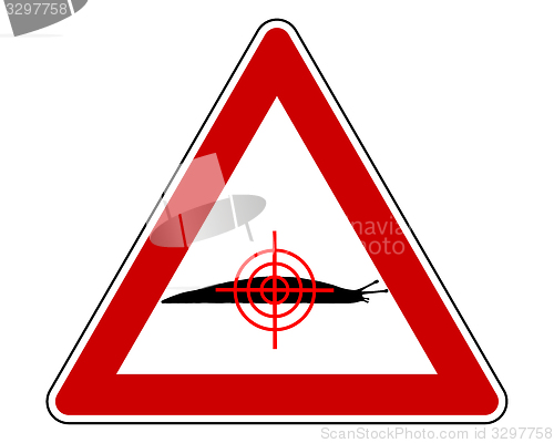 Image of Aim at slugs warning sign