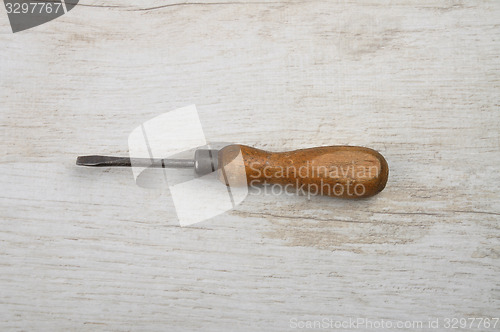 Image of Screwdriver on wood