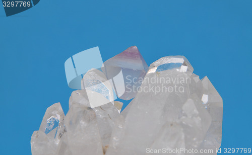 Image of Fluorite on rock crystal