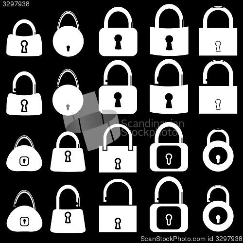 Image of Set of Locks Silhouettes 