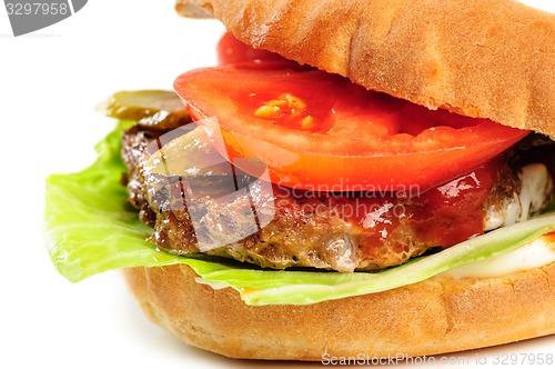 Image of realistic looking part of hamburger