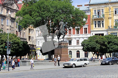 Image of monument of Daniel of Galicia in Lviv city