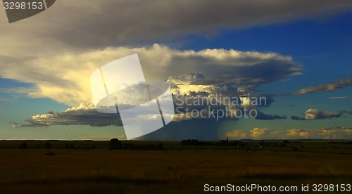Image of Dramatic landscape with cloudy sky