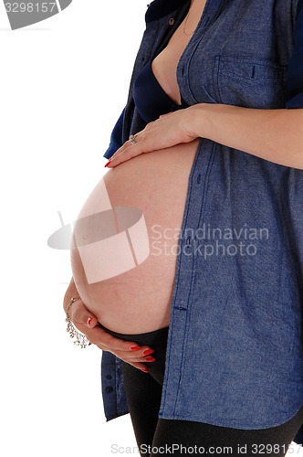 Image of Closeup of baby belly.