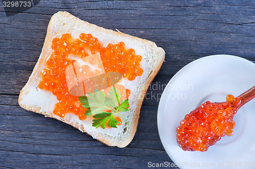 Image of bread with caviar